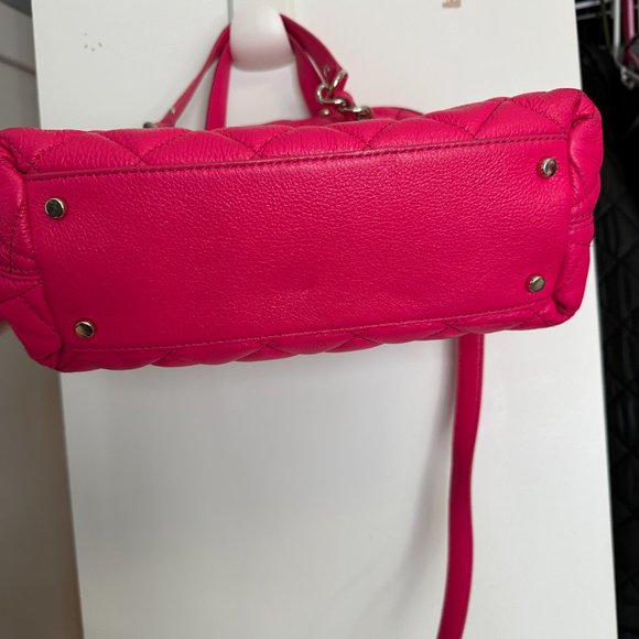 kate spade quilted purse with removable crossbody strap in hot pink, gold coast - Picture 6 of 9